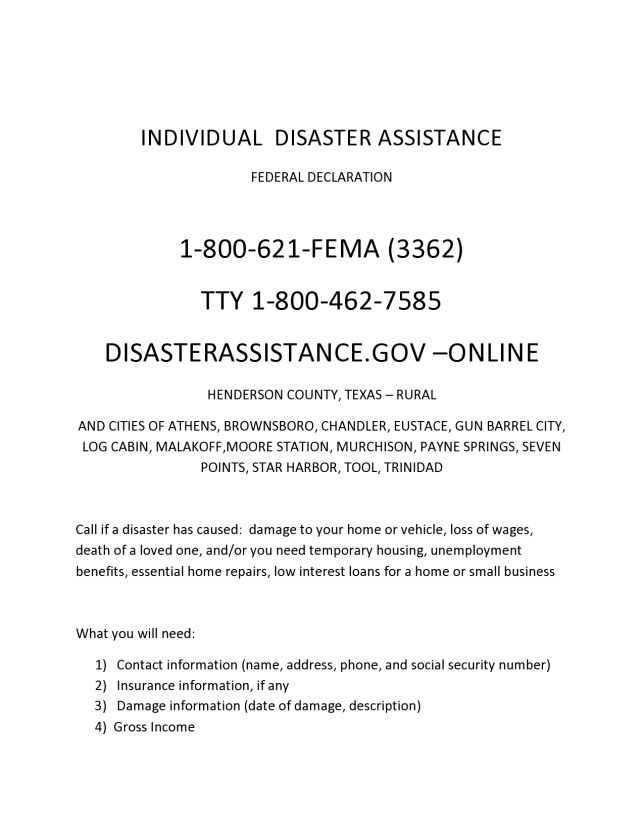 Henderson County Added to Federal Disaster Declaration