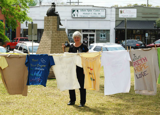 Loretta Humble at the Clothesline Project.