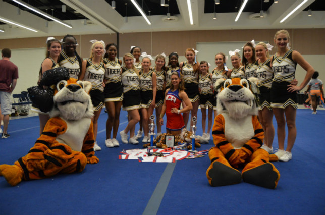 The Malakoff cheerleaders at camp in Waco. (Meaghan Paige Morton)