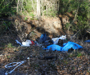 Illegal dump site in Henderson County. (Fire Marshal's file photo)