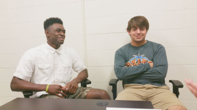 Brownsboro quarterback Tamrick Pace, left, and linebacker Caleb Seale were guests on the podcast today.