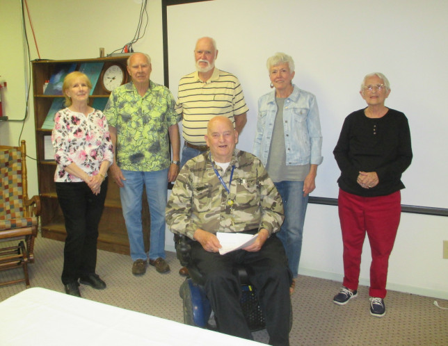 Pictured are Stella Sikes, Danny Welch, Jim Gablin, Margaret Ann Trail, Grace Donovan. and (sitting) Charles Sanders.