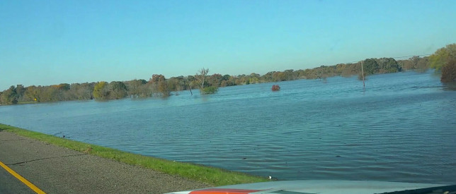 The westbound lane of Highway 31 between Malakoff and Trinidad was completely underwater in spots Wednesday morning. 