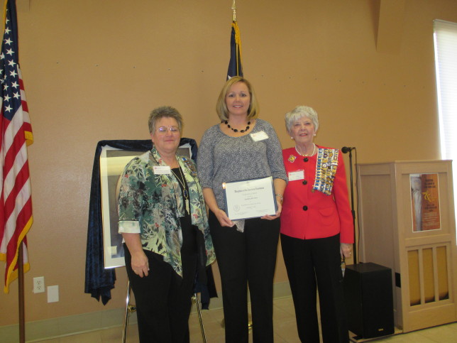 Pictured, from left, Regent Susan Martz-Cothran, Joanna Horton and DAR Member Suzanne Fife.