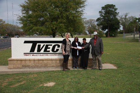 TVEC Public Relations Representative Kari Wilmeth awards a $2,000 grant to the Henderson County Black History Committee members Delanda S. Johnson, Rosie Marie Trimble, and Homer Ray Trimble. (Courtesy photo)