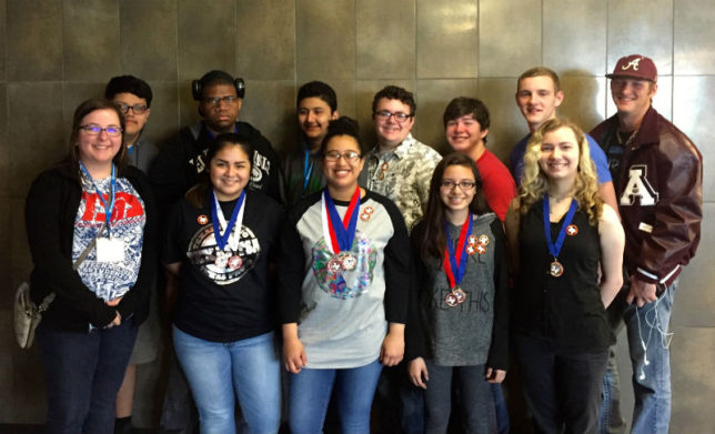 Pictured, from left, are Julie Whitley, Jacqueline Rodriguez, Kathryn Martinez, Kathleen Tellez, Stephanie Ritz, and (back row, from left) Armando Ceballos, Evan Conley, Pedro Fraire, Dustin McGhee, John Baldwin, Samuel Nichols and Zach Carson. (Courtesy photo)