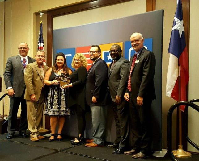 Pictured are: TEDC Chairman John Osborne; Mayor Jerry Don Vaught; Jeaneane Lilly, AEDC Board Member; Lisa Denton, AEDC Executive Director; Dale Robertson, Texas Workforce Commission; Carlton Schwab, TEDC President. (Courtesy photo)
